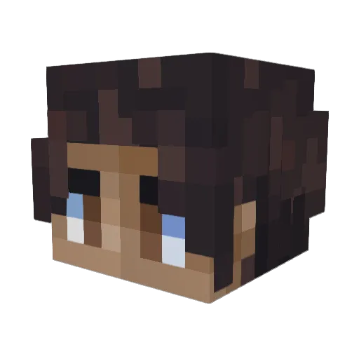 CharmySilver Minecraft avatar head, 3D render