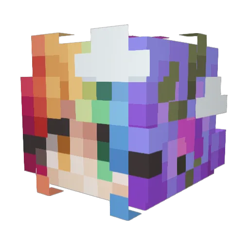 Charnutter Minecraft avatar head, 3D render