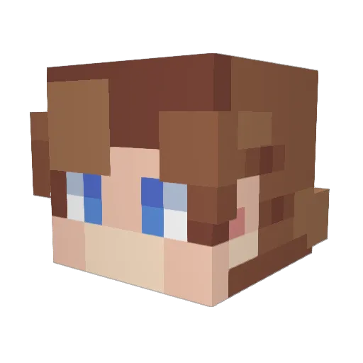 CharobaseU Minecraft avatar head, 3D render