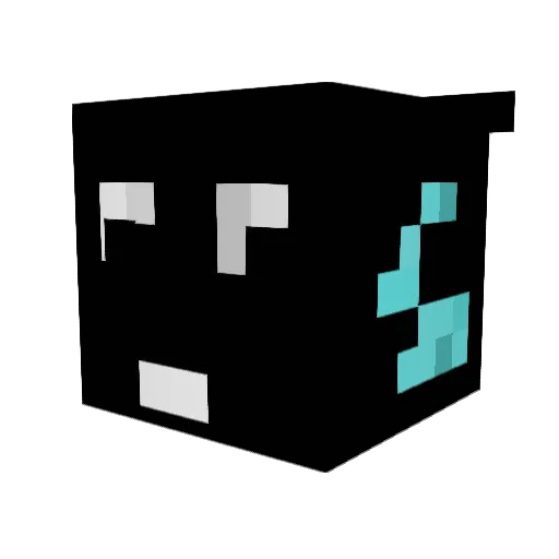 Charring Minecraft avatar head, 3D render