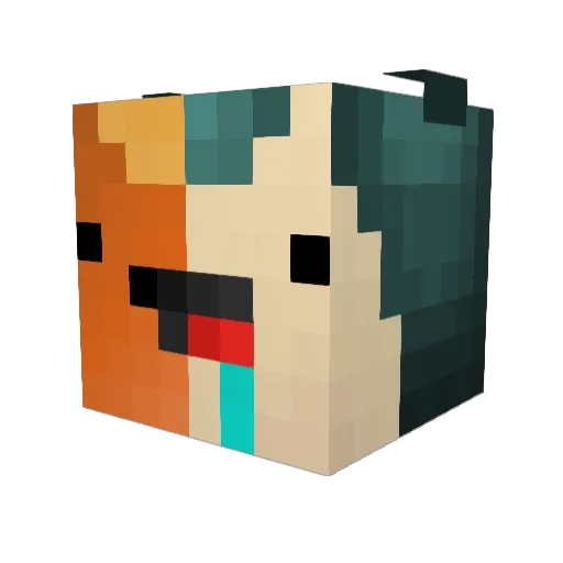 Charrlax Minecraft avatar head, 3D render