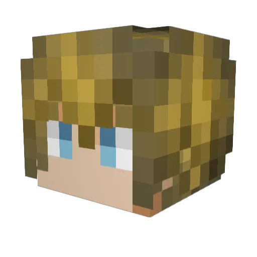 Chartorias Minecraft avatar head, 3D render