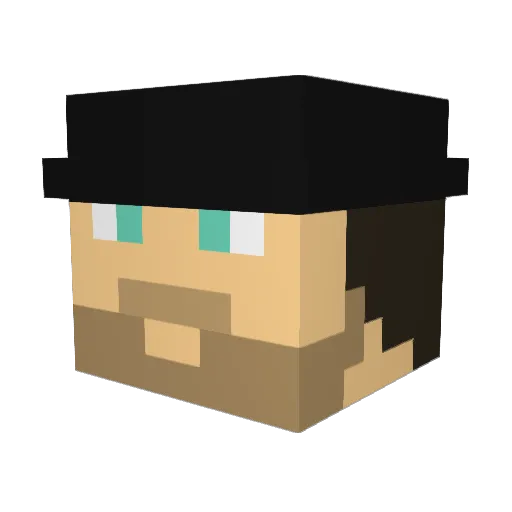 Chartreur Minecraft avatar head, 3D render