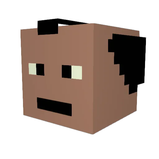 Charu Minecraft avatar head, 3D render