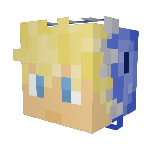 Charybdisu Minecraft avatar head, 3D render