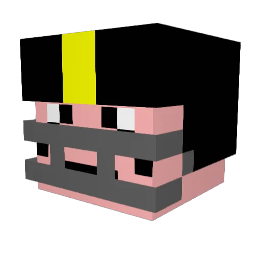 ChaseV11 Minecraft avatar head, 3D render
