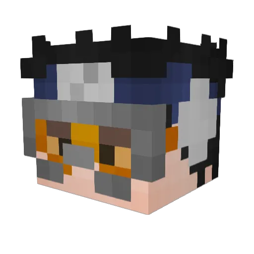 Chasecat_ Minecraft avatar head, 3D render