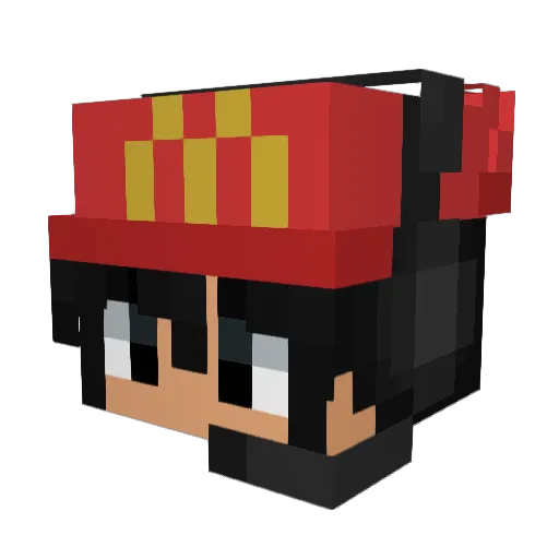 Chasening Minecraft avatar head, 3D render