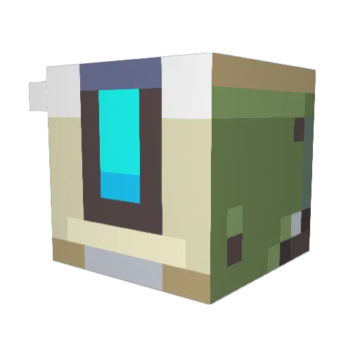 Chaseon60fps Minecraft avatar head, 3D render