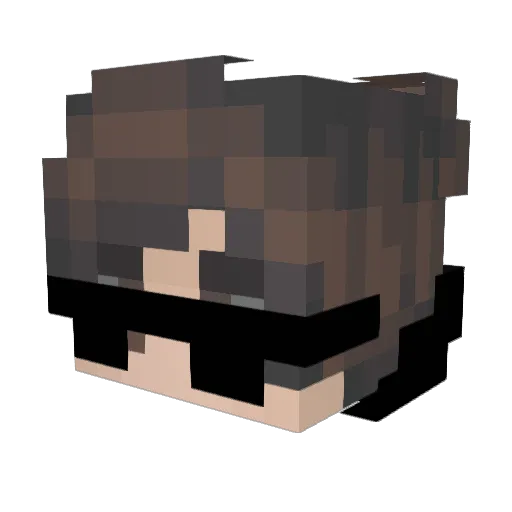 Chasty Minecraft avatar head, 3D render
