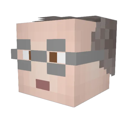 Chat12alone Minecraft avatar head, 3D render