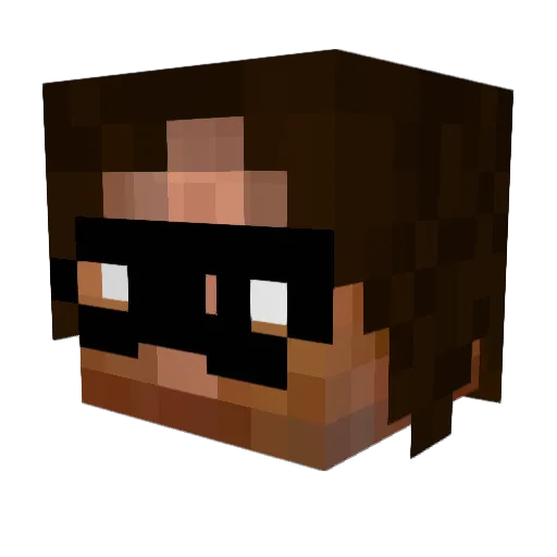 ChatMorris Minecraft avatar head, 3D render