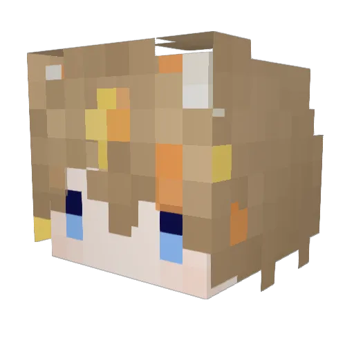 ChataOuO Minecraft avatar head, 3D render