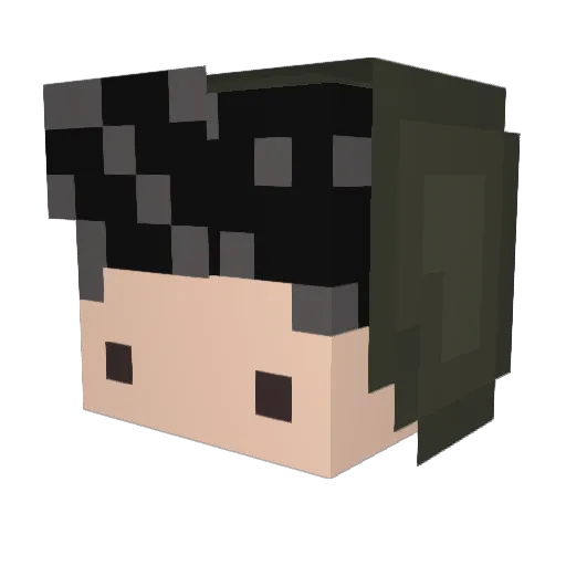 Chatbots Minecraft avatar head, 3D render