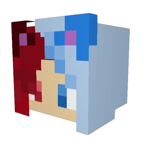 Chatdescieux Minecraft avatar head, 3D render