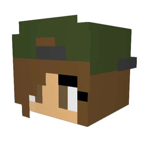 Chatigt Minecraft avatar head, 3D render