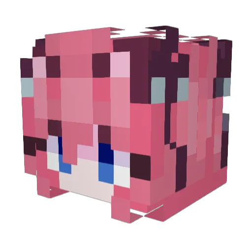 Chatomix Minecraft avatar head, 3D render