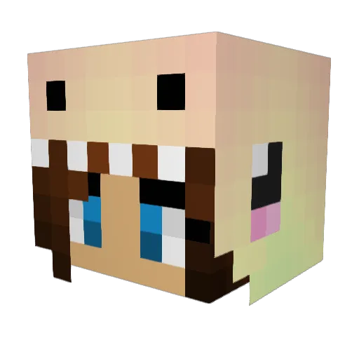 ChatterChick Minecraft avatar head, 3D render