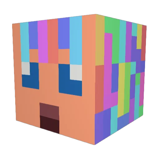Chattha Minecraft avatar head, 3D render