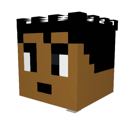 Chattur Minecraft avatar head, 3D render