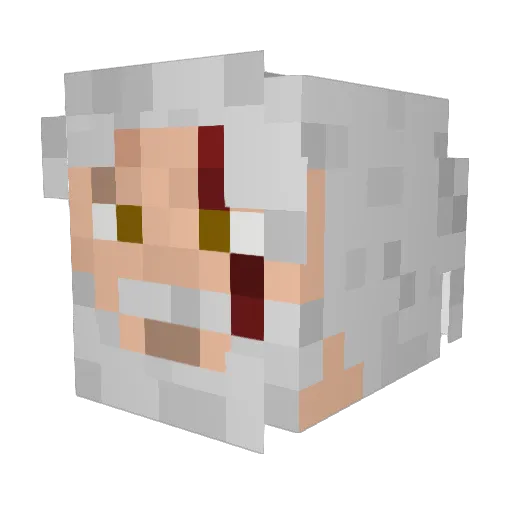 ChattyMarrow Minecraft avatar head, 3D render