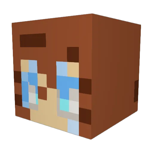 Chaucer Minecraft avatar head, 3D render