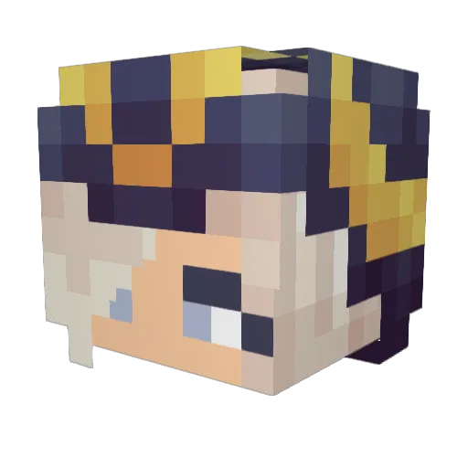 Chaufsi Minecraft avatar head, 3D render