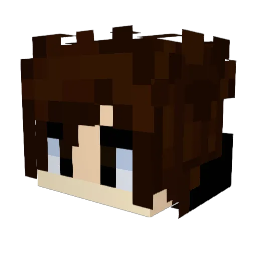 Chaumy Minecraft avatar head, 3D render