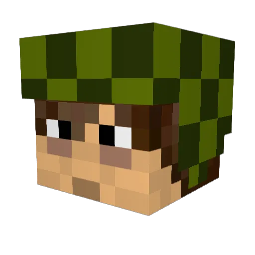 Chavito_A Minecraft avatar head, 3D render