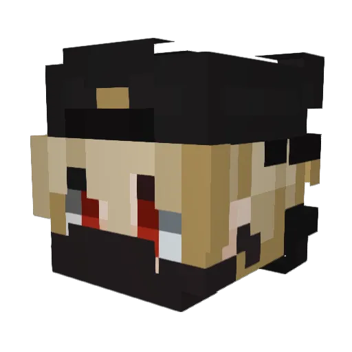 Chaxxie Minecraft avatar head, 3D render