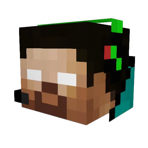 Chayabob Minecraft avatar head, 3D render
