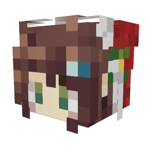 Chcne Minecraft avatar head, 3D render