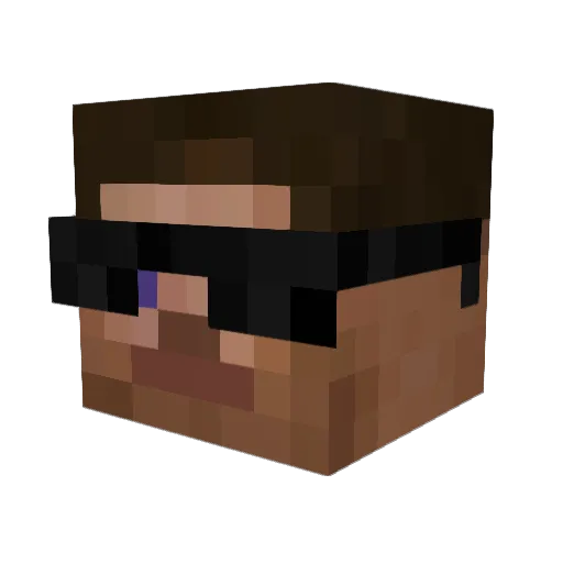 Cheatbert Minecraft avatar head, 3D render