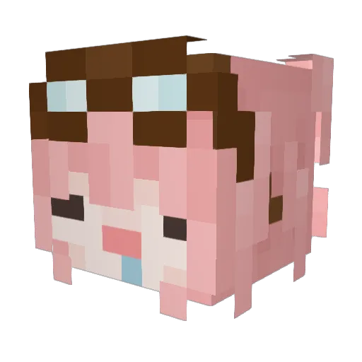 Cheaters47 Minecraft avatar head, 3D render