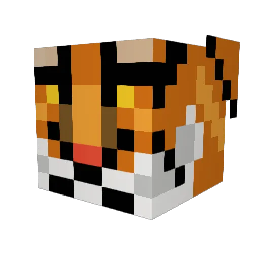 CheatingTigers Minecraft avatar head, 3D render
