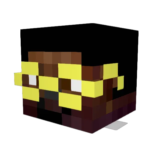 CheckDFX Minecraft avatar head, 3D render