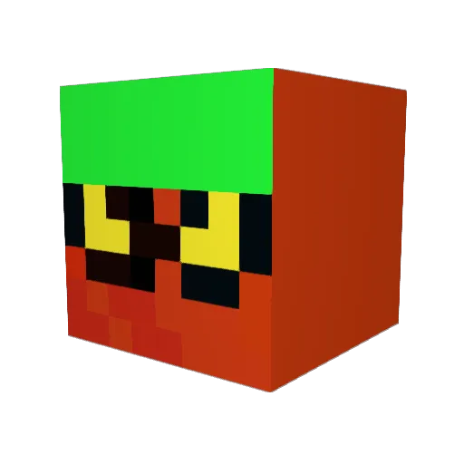 CheckMcNice Minecraft avatar head, 3D render