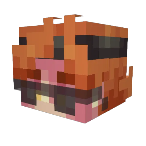 Checking_play Minecraft avatar head, 3D render