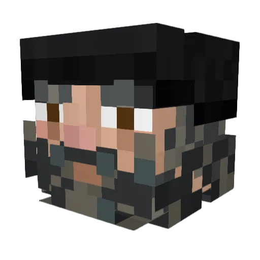 Chedario Minecraft avatar head, 3D render