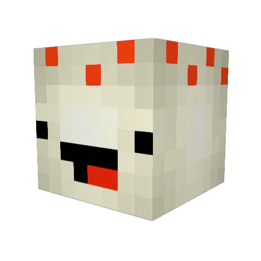 Chedderzilla Minecraft avatar head, 3D render