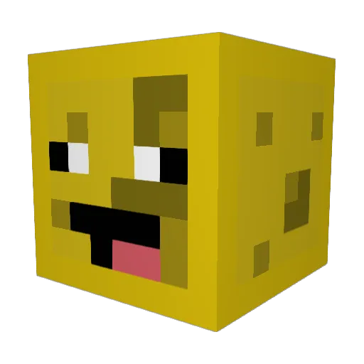 CheeZPeeps Minecraft avatar head, 3D render