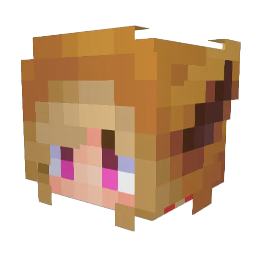 CheekyLilMaggie Minecraft avatar head, 3D render