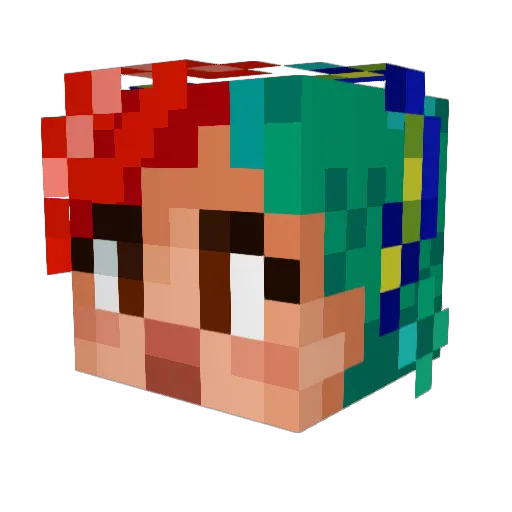 CheerfulRock Minecraft avatar head, 3D render