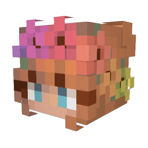 Cheerily Minecraft avatar head, 3D render