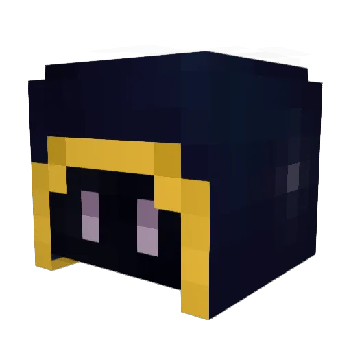Cheering_ Minecraft avatar head, 3D render