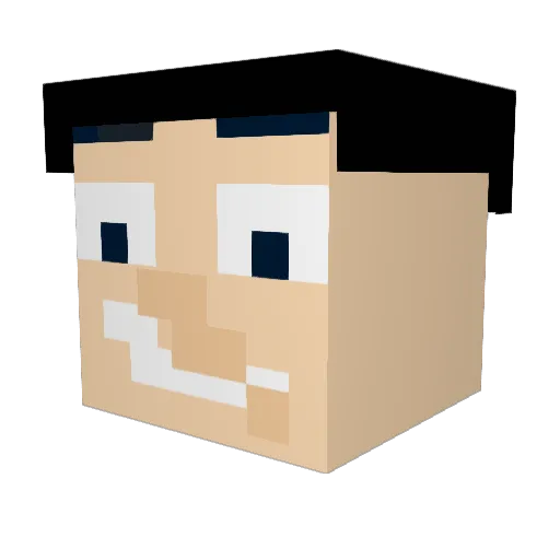 Cheeriosity Minecraft avatar head, 3D render