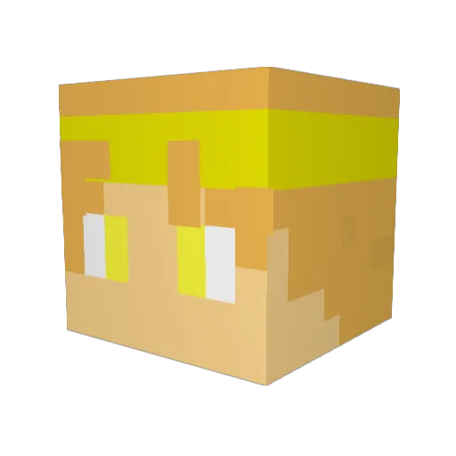 CheesBurger075 Minecraft avatar head, 3D render