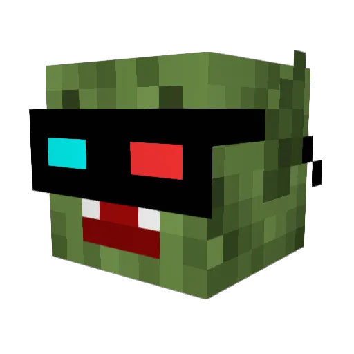 CheeseBiggles Minecraft avatar head, 3D render