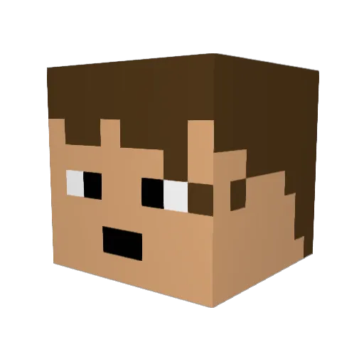 CheesePat Minecraft avatar head, 3D render
