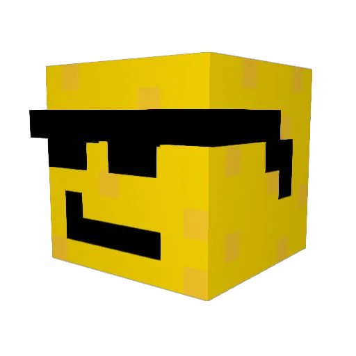 CheeseSide Minecraft avatar head, 3D render